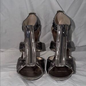 Michael Kors Silver Strappy Heels